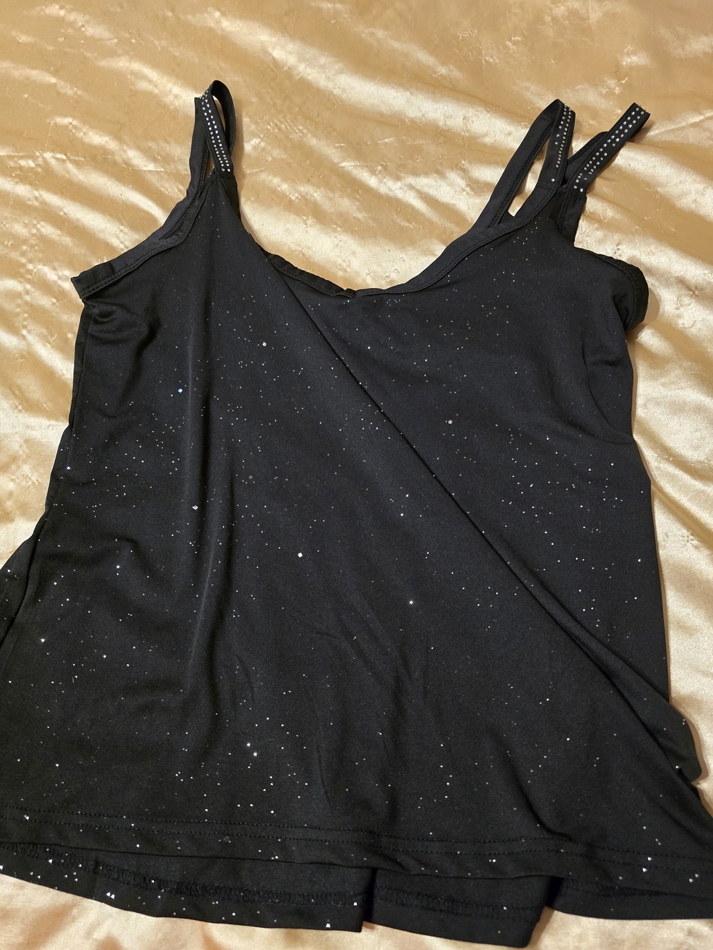 Black Sparkle Cami Tank Top